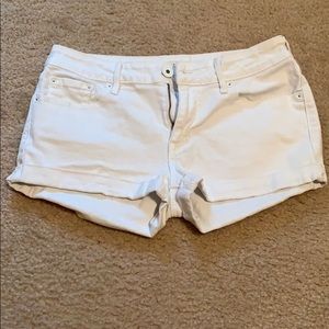 Low Rise white denim short